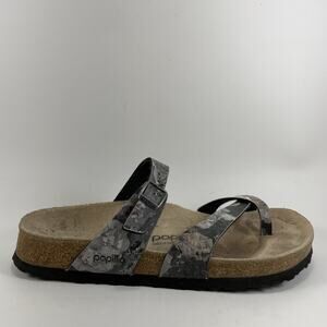 Birkenstock Papillio Mayari Toe Loop Sandals Womens Size 40 US 9-9.5 Gray Floral